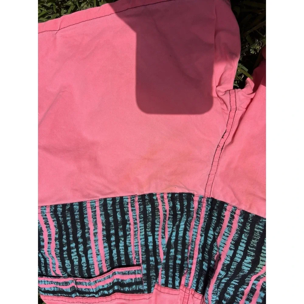Vintage Epic Surf Style Skate Shorts Neon 90s Made USA Ocean Pacific Swim Trunks